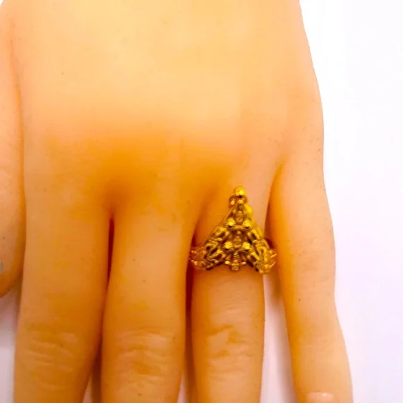 Holiday Sale: Custom-Made 22K Yellow Gold Vermeil Dangling Ring - Picture 4 of 5